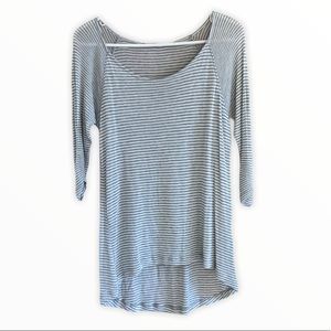 Tahari Striped High-low Top